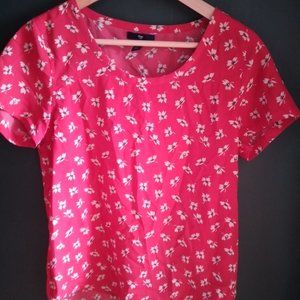 GAP Red Floral Top XS